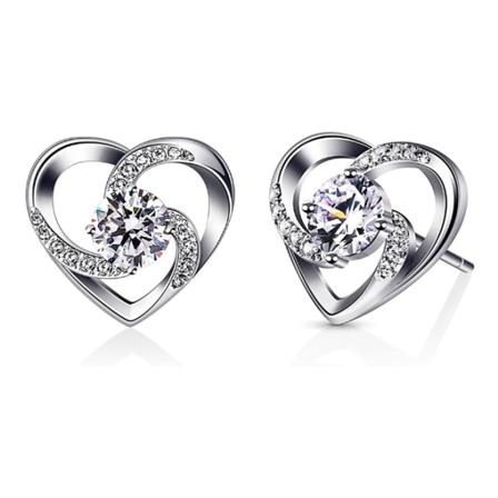 Hjärtörhängen dam 925 sterling silver örhängen "Kärlek är lycka"""