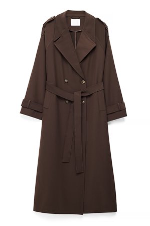 NA-KD - Lang trenchcoat - Trenchcoats - Brun - EU 38