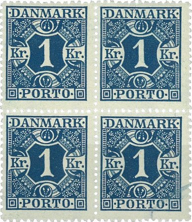 Danmark - Porto AFA 15 - 4-blok - Postfrisk