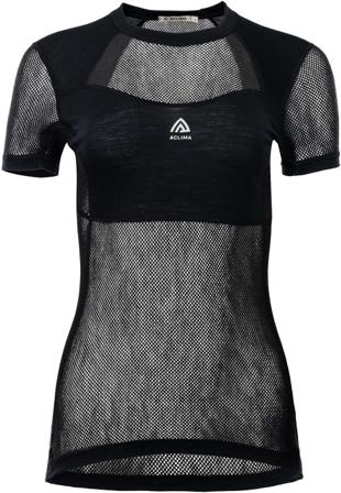 Aclima - WoolNet Light T-shirt - Naisten - kerrastopaita - Musta- Kerrastohousut- Flanelli ja Kauluspaidat - Naisten