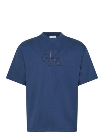 Ss Hero Monologo Emb 16S Crewnck Blue Calvin Klein Jeans