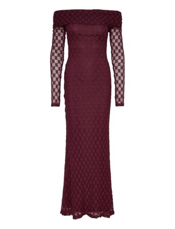 Bardot Adoni Off Shoulder Maxi Dress - Burgundy - 38