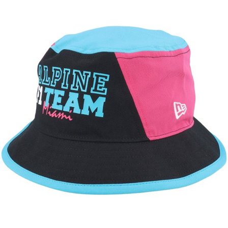 New Era - Motor Svart bucket Hatt - Alpine F1 23 Miami Black/Pink/Teal Bucket @ Hatstore