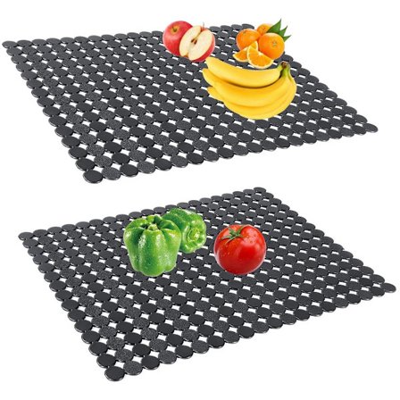 Oppvaskmatte, beskyttelsesmatte, 2-pakning, svart, PVC, 30 x 40 cm