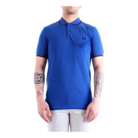 Fred Perry, M3600 Short sleeves Pole Blauw, Heren, Maat:S,Katoen