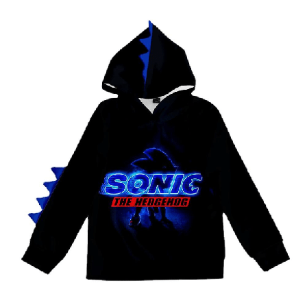 Kids Dinosaur Sonic The Hedgehog 3d Velvet Huvtröja 150cm