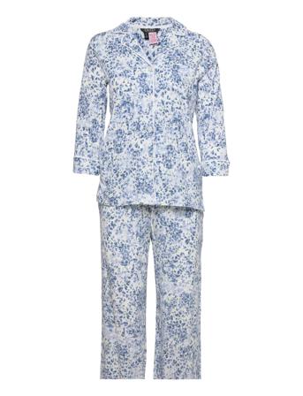 Lrl 3/4 Sl. Notch Collar Long Pj Set Patterned Lauren Ralph Lauren Homewear