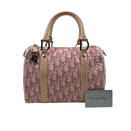 Dior Vintage Pre-owned Canvas handvskor rosa, Dam Vintage Väskor, Dam, Storlek: ONE SIZE