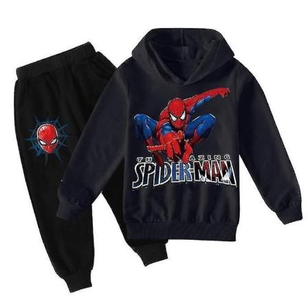 Pojkar Barn Spider-man träningsoverall Luvtröja Toppar Luvtröja Träningsbyxor Set Outfits Kläder 9-14 år CNMR - Perfet Black 13-14 Years