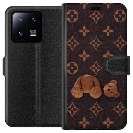 Yhteensopiva Lompakkokotelo Xiaomi Xiaomi 13 Pro Graafinen monogrammikuvio, jossa taiteellisesti muotoiltu nalle