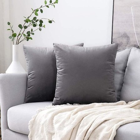 Set med 2 Sammetskuddfodral Dekorativa Soffa Kuddfodral Super Mjukt Mjukt Bekvämt Dekoration Hem Vardagsrum Sovrum För Soffa 40x40cm Ljus B