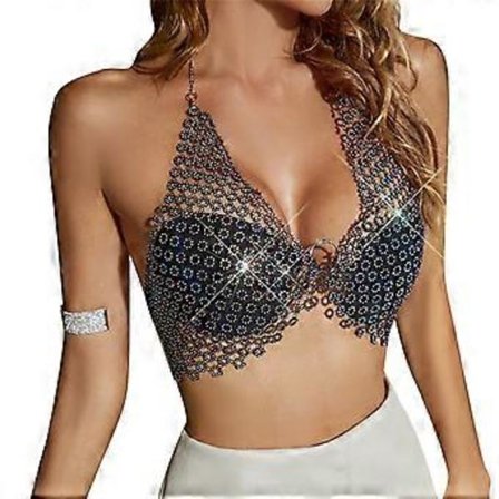 Sommer Dame Sling Veste Casual Skjorte Rygløs Tynd Strop Halter Ærmeløse Toppe Veste til Sexede Hotte Piger Natklub Sort