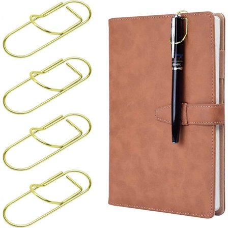 Penneklips til notesbog, 12-pak rustfrit stål penne-blyantholder til notesbog, bøger, journal, papir osv. - Passer til næsten alle pennestørrelser