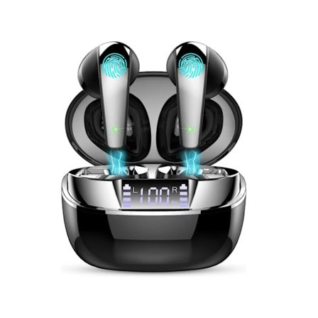 Trådlösa Dubbla Stereo Bluetooth Brusreducerande Hörlurar Svart