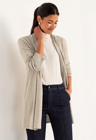 Cellbes of Sweden - Finstickad cardigan - beigemelange - för damer - 62/64