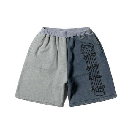 Aries, Colourblock Sweatshorts Ssar 30850-Nvg Blauw, Heren, Maat:M