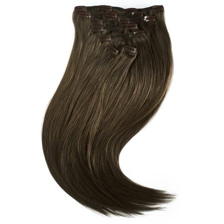 Rapunzel of Sweden Clip-on set 7 pieces 50 cm 2.6 Dark Ash Brown, Hår, Børster & Accessories, Hair Extensions