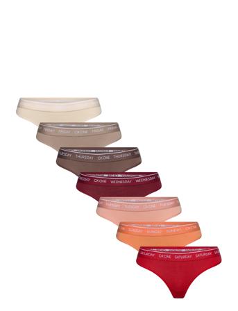 Thong 7Pk Stringtruse Undertøy Multi/mønstret Calvin Klein