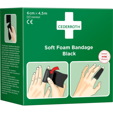 Plåster Cederroth Soft Foam Black 6cm x 4,5m