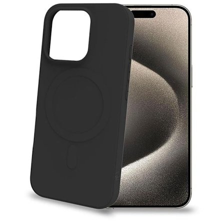 Celly Mobilskal till iPhone 16 Pro MagSafe Soft Rubber - Svart