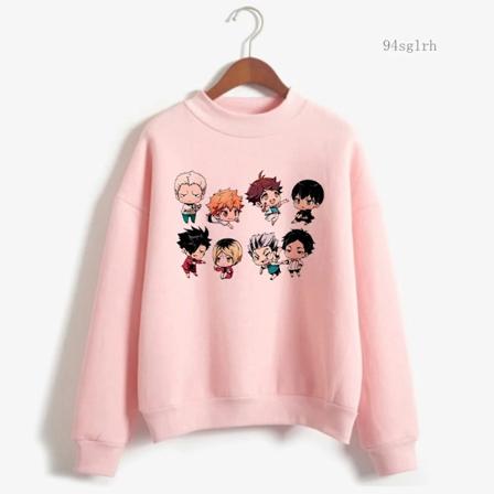 Anime Haikyuu Hoodie Toppar Herr Harajuku Mode Streetwear Kawaii Oya Grafisk Crewneck Pullovers Unisex Sweatshirt Man 11310 11310 S