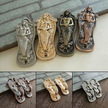 Vintage Sjöjungfru Dekorativ Krok Väggmontering Gardin Kappa Hatt Krok Väggkonst Dekor