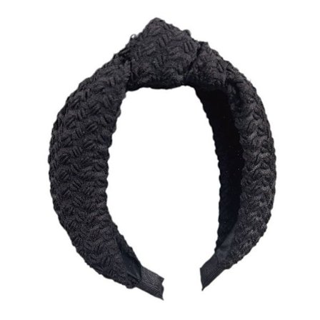 Knyttede pannebånd Hårbøyle SVART