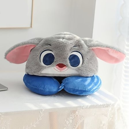 Hætte U-formet Rejse Nakkepude Blødt Sødt Design Hjemmekontor Flyvemaskine