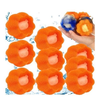 Fjerner for dyrehår, vaskemaskinball, gjenbrukbar fjerner for dyrehår for poter (oransje)