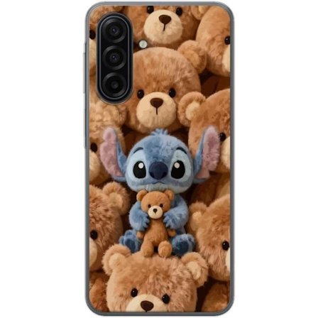 Kompatibelt Mobildeksel til Samsung Galaxy A17 5G Stitch omgitt av brune teddybjørner med en liten teddybjørn i fanget i en søt og koselig kawaii-desi
