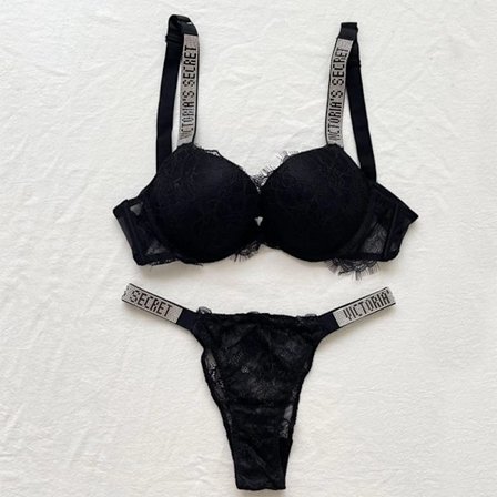 Sexy Undertøy Komfort Damesett Push Up BH Victoria's Secret Undertøysett Kvinnelig Undertøy Vetement Femme Blonde svart
