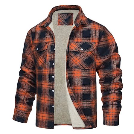 Skogshuggare för män rutig flanellfleecefodrad jacka Buffalo Rutig kappa