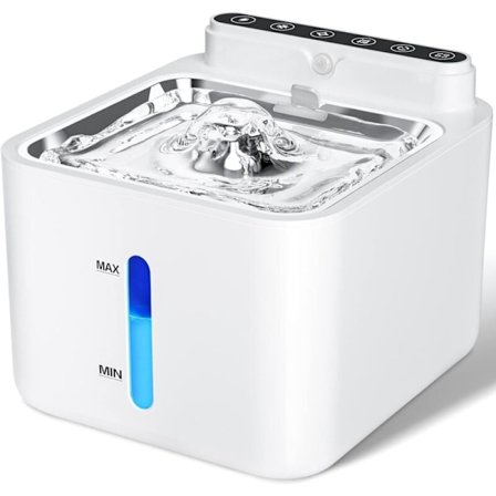 Kattvattenfontän med rörelsesensor, 3,2 L kattfontän, trådlös, laddad batteri, inbyggt 2600 mAh litiumbatteri, med tyst pump och filter