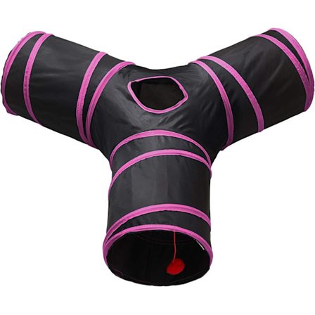 Kattetunnel 3-vejs Sammenklappelig Indendørs Kattetunneler Kedelig Killingtunnel til Katte Kæledyrslegetøj