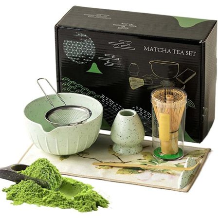 Matcha Startpakke med Bambusvisp Tradisjonelt Japansk Tesett 7-Dels Gaveeske