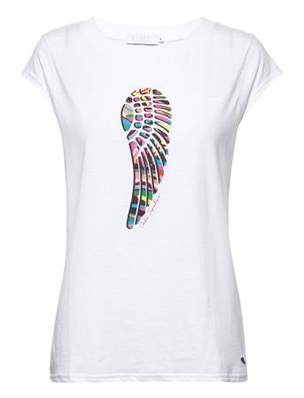 T-Shirt With Rainbow Wing T-shirts & Tops Short-sleeved Hvit Coster Copenhagen