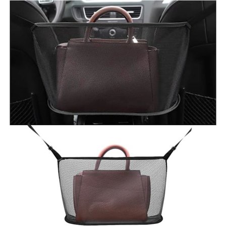 (Musta, Normaali)Auton verkko tasku käsilaukun pidike, suuri kapasiteetti auton istuimen takaosan verkko tasku järjestäjä, ajoneuvon kuljettajan 