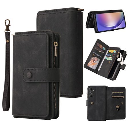 SKALO Samsung A55 5G Big Wallet 17-RUM Pungetui - Sort