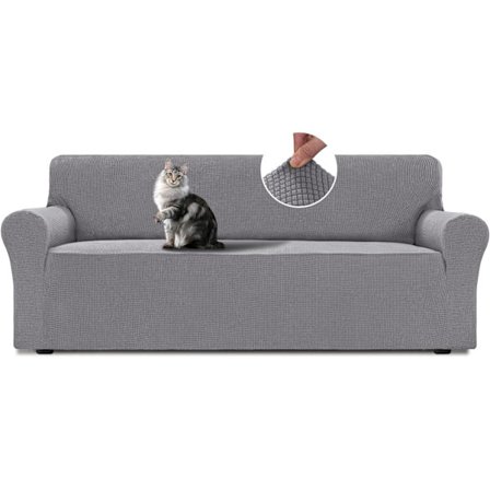 Justerbare 3- og 2-personers sofabetræk, stort 3-personers sofabetræk, stræksofabetræk, slidstærkt stræksofabetræk, lysegrå