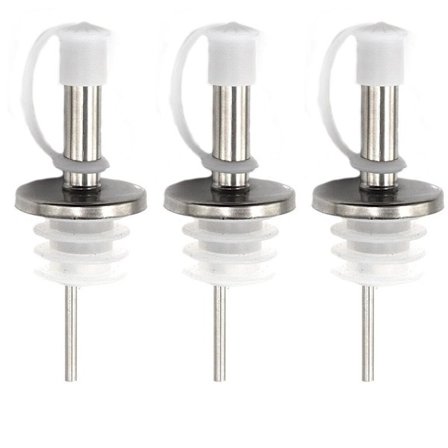 3-pack Droppkork i rostfritt stål med kork