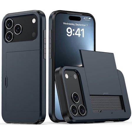 Kompatibel med iPhone 17 Pro Max Deksel Kortholder TPU + PC Telefon Bakdeksel --lingling}