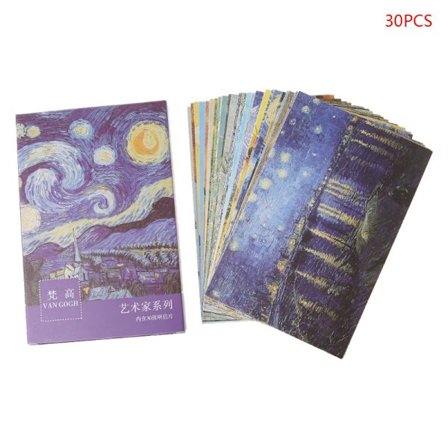 30 ark Berömda Personer Målningar Retro Vintage Vykort Julkort Wis