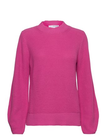 Slfleslie Ls Knit O-Neck B Pink Selected