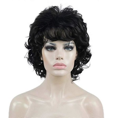 Kort Krøllete Parykk Varmebestandig Naturlig Hårløs Syntetisk Parykk