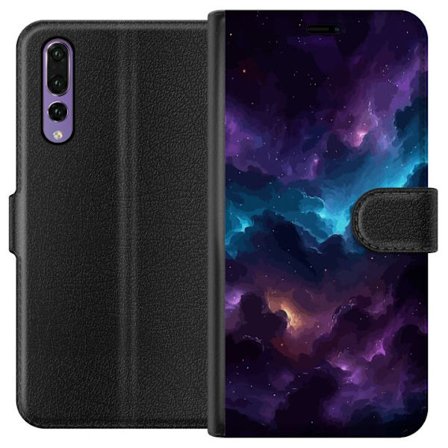 Kompatibelt Plånboksfodral till Huawei P20 Pro Lila rymdnebulosa