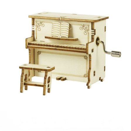 Træ musikboks med lasergravering, vintage hånddrevet sød æske, bedste unikke gave til Valentinsdag, Thanksgiving, fødselsdag (baby klaver)