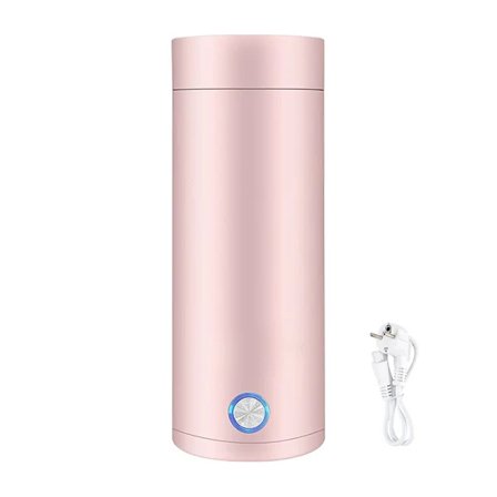 Mini vannkoker og termos, bærbar elektrisk vannkoker, bærbar elektrisk reisevannkoker Rosa