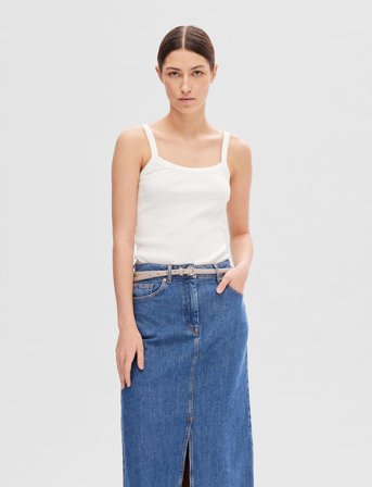 Selected Slfcelica Anna Strap Tank Top Noos - White - L