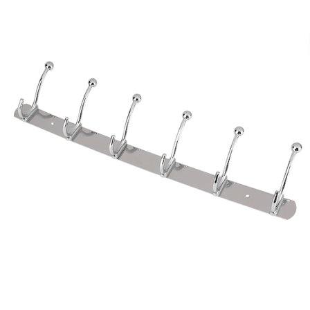 Monitoiminen kylpyhuoneen ja keittiön pyyhe- ja hattuhylly 6 koukulla, ruostumaton teräs