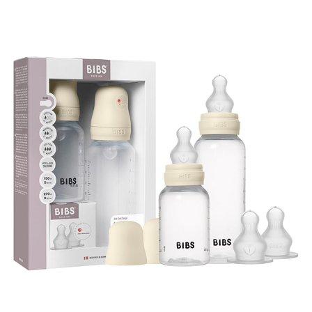 BIBS Grow and Flow Sutteflaske Sæt Silikone Ivory 150 ml/270 ml, Børn & Forældre, Sutteflasker & Tilbehør, Sutteflasker